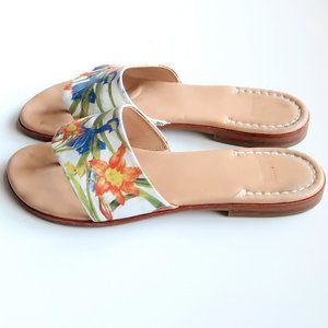 Johnston & Murphy Floral Flip Flops Slides Thong Sandals Summer Flat Shoes 9